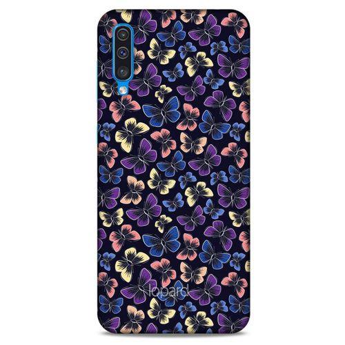 Samsung Galaxy A30s Kılıf Kelebek Etkisi (20) Koruyucu Kılıf Fuşya Mavi