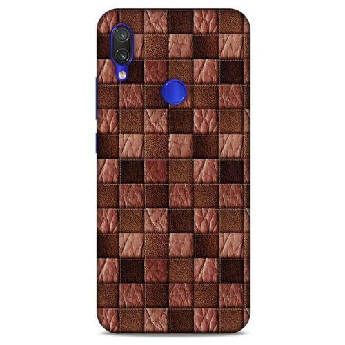 Xiaomi Redmi Note 7 Pro Kılıf Patchwork (4) Koruma Kılıfı Açık Kahverengi
