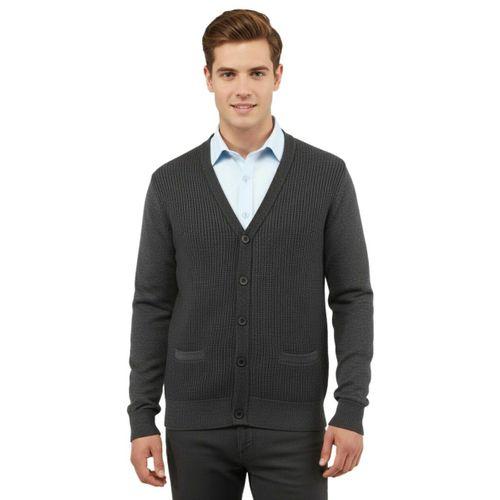 Erkek Düğmeli Hırka Cepli Çelik Örgü Klasik Kalıp 5208M BGL-ST04965