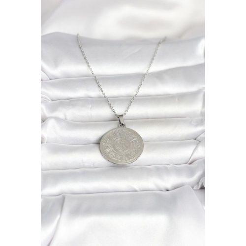 316L Çelik Gümüş Renk Ayetel Kürsi Yazılı Kolye