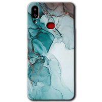 MRCİLETİSİM Samsung Galaxy A10s Kılıf HD Desen Baskılı Arka Kapak + Temperli Cam - Buzul Mermer
