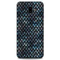 Samsung Galaxy J6 Plus Kılıf Dragons (10) Full Koruma Kılıfı Ejderha Skin Mavi Beyaz