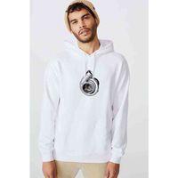 Turbo Baskılı Beyaz Erkek Kapşonlu Sweatshirt