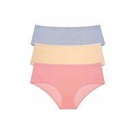 3 Adet Kadın Yüksek Bel Bato Külot Gri Ten Pudra