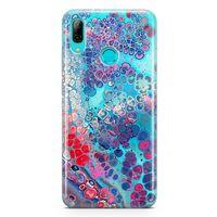Huawei P Smart 2019 Kılıf Mermer Bubbles Arka Kapak Koruma Desenli Full Koruyucu