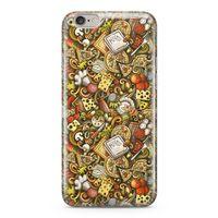 Apple iPhone 6 Plus - 6S Plus Kılıf Doodle Restaurant Arka Kapak Koruma Desenli Full Koruyucu