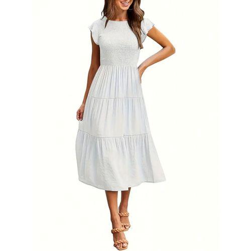 Kadın Kısa Kollu Kolları Volanlı Gipeli Aerobin Elbise