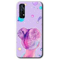 MRCİLETİSİM Realme 7 Kılıf HD Desen Baskılı Arka Kapak + Temperli Cam - Uzaylı Kız