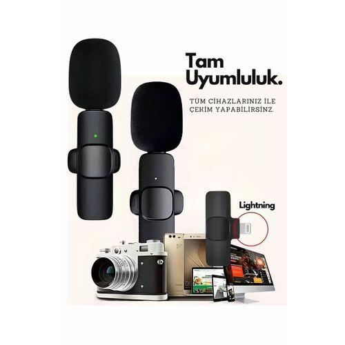 Type-c Çiftli Kablosuz Yaka Mikrofonu Seti - Youtube, Tiktok, Vlog Ve Canlı Yayınlar İçin Telefon Uyumlu Çift Mikrofon