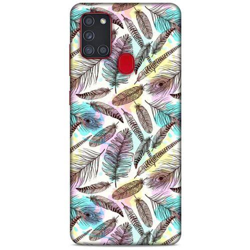 Samsung Galaxy A21s Kılıf Desenli Özel Seri Tüyler (2) Kabı