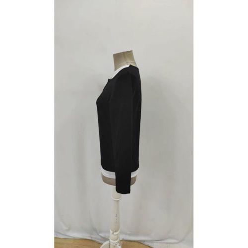 Kadın Uzun Kollu V Yakalı çift Renkli Viskon Iki Iplik Bluz