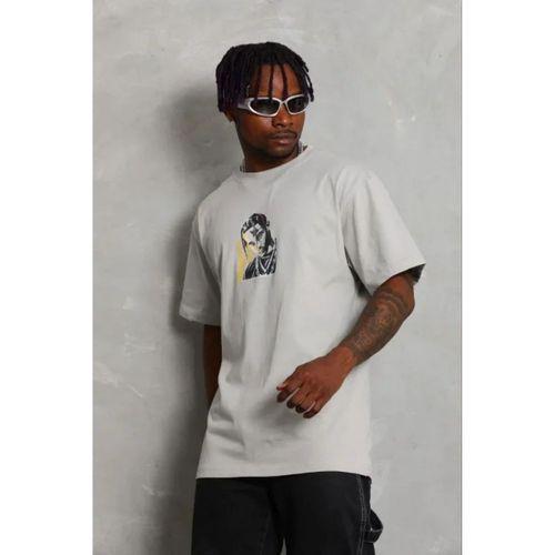 Erkek Baskılı T-Shirt Kısa Kol Bisiklet Yaka Regular Fit Rahat Kalıp Günlük Tişört - Gri