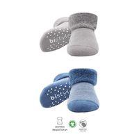 Bistyle Çemberli Kaymaz Havlu Soket Çorap 2'Li BS10503 İndigo Gri