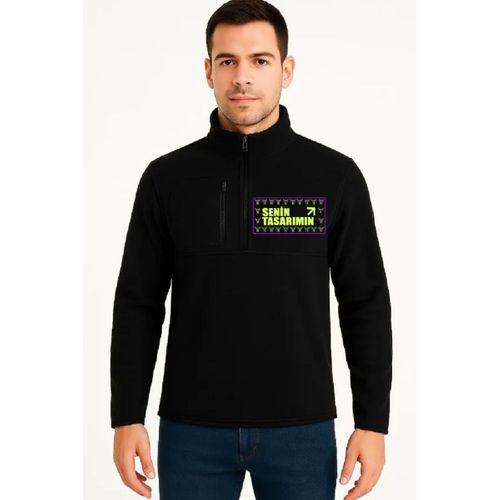 Ön Polar Kazak Dik Yaka - Siyah