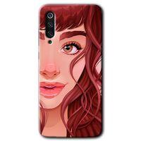 MRCİLETİSİM Xiaomi Mi 9 SE Kılıf HD Desen Baskılı Arka Kapak+Temperli Cam - Kızıl Kız