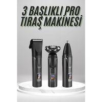 Dijital Göstergeli 3 Başlıklı Tıraş Makinesi Islak Kuru Lazer Öncesi Günlük