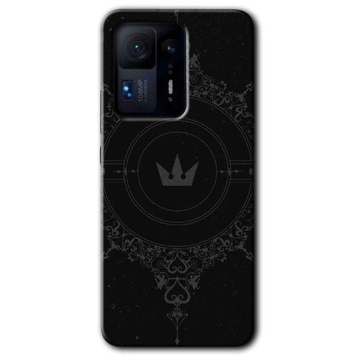 MRCİLETİSİM Xiaomi Mi Mix 4 Kılıf HD Desen Baskılı Arka Kapak+Temperli Cam - Siyah Mandala 1