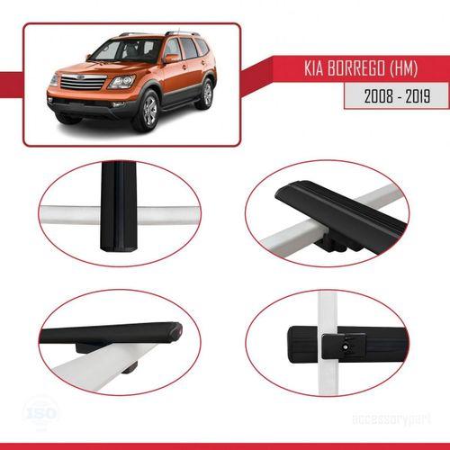 Kia Borrego (HM) 2008-2019 Arası ile uyumlu Basic Model Ara Atkı Tavan Barı SİYAH 3 ADET