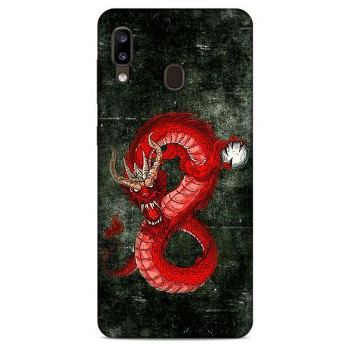 Samsung Galaxy A20 Kılıf Dragons (23) Ultra Koruma Kılıfı Tatoo Kırmızı Ejderha