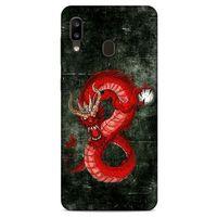 Samsung Galaxy A20 Kılıf Dragons (23) Ultra Koruma Kılıfı Tatoo Kırmızı Ejderha