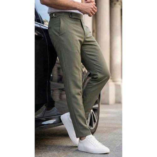 Erkek Toka Detaylı Oldmoney Kumaş Pantolon