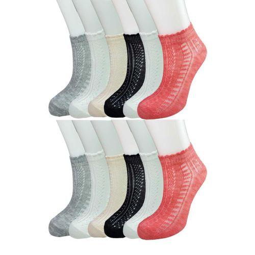 12 Adet Örgü İşlemeli Kadın Fantezi Bilek Çorap