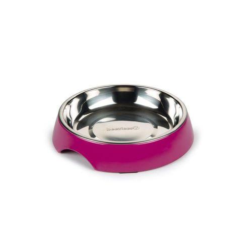 Beeztees Kedi Mama Su Kabı, Paslanmaz Çelik, Pembe, 18,5cm, 420ml