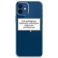 Iphone 12 Kılıf HD Yazı Baskılı Silikon Arka Kapak - Yazı 15