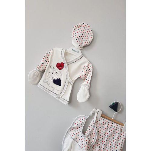 Erkek Bebek Kutulu Tavşan 5li Zıbın Seti