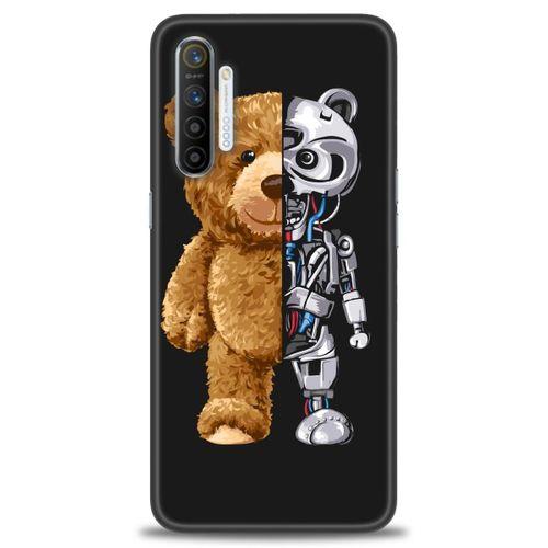 Realme XT Kılıf HD Baskılı Kılıf - Ayı ve İskeleti + Tam Ekran Koruyucu