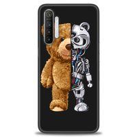 Realme XT Kılıf HD Baskılı Kılıf - Ayı ve İskeleti + Tam Ekran Koruyucu