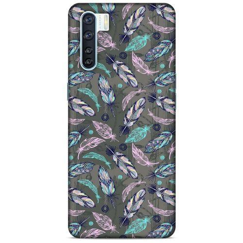 Oppo A91 Kılıf Desenli Özel Seri Tüyler (6) Silikon Kılıf