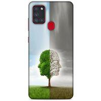 Samsung Galaxy A21s Kılıf Depresyon (35) Fit Design Kılıf Toz Pembe Lacivert