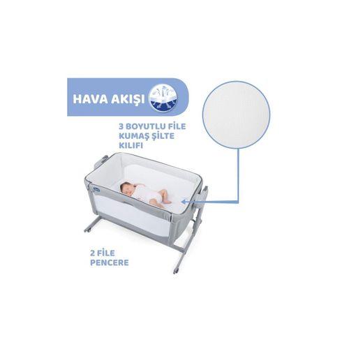 Chicco Next2Me Magic Anne Yanı Beşik Cool Grey