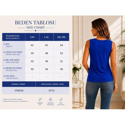 Kadın Askılı V Yaka Kuş Gözü Detaylı Viskon Bluz