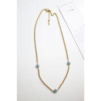 Nazar Boncuk Çelik Kolye - Altın