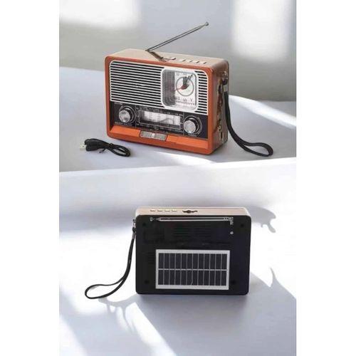 Ahşap Görünümlü Retro Bluetooth Radyo Usb,aux Ve Sd Kart Girişli