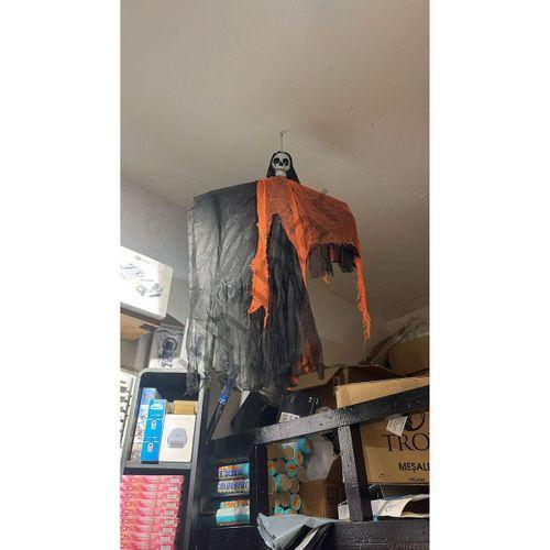 Saçaklı Sesli Işıklı Ürperti Kuru Kafa Korku Hayalet Asılabilir Hallowen Korkutucu İskelet Cadılar Bayramı Kahkaha Atan