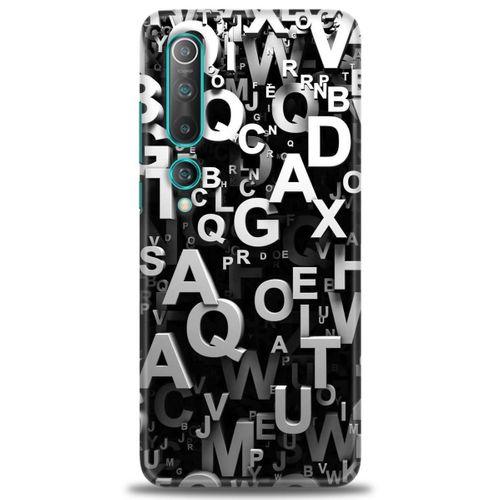 Xiaomi Mi 10 Kılıf HD Baskılı Kılıf - Harfler + Tam Ekran Koruyucu