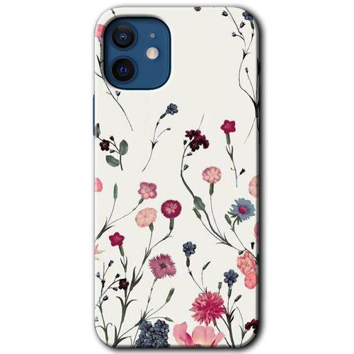 iPhone 12 Kılıf Baskılı Kapak - Mat Çiçek +Tam Kaplayan Mat Seramik