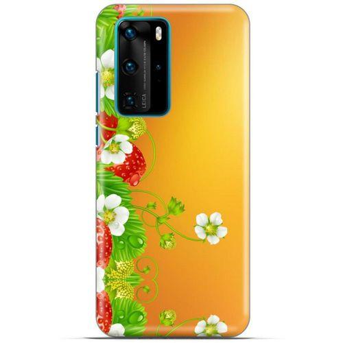 Lopard Huawei P40 Pro Uyumlu Kılıf Bahar (21) Koruyucu Kapak Çilek Ağacı