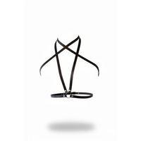 Siyah Kadın Kemer Deri Çapraz Bantlı Vücut Aksesuarı - Brf15