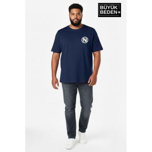 Erkek Büyük Beden N Baskılı 3xl-6xl Bisiklet Yaka Tshırt SPR26BTS510-19