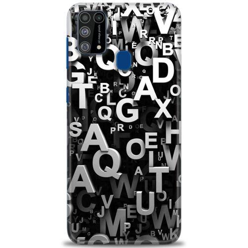 Samsung Galaxy M31 Kılıf HD Baskılı Kılıf - Harfler + Tam Ekran Koruyucu