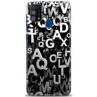 Samsung Galaxy M31 Kılıf HD Baskılı Kılıf - Harfler + Tam Ekran Koruyucu