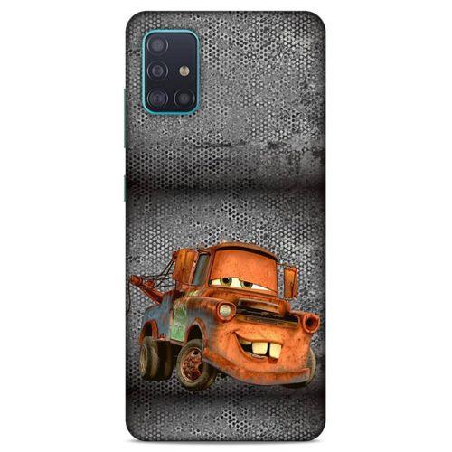 Lopard Samsung Galaxy A51 Uyumlu Kılıf PickUpX (50) Shockproof Kılıf Orange Car
