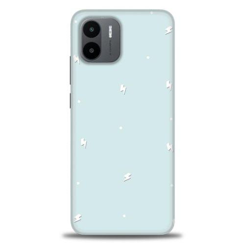 Xiaomi Redmi A1 Kılıf HD Baskılı Kılıf - Beyaz Şimşekler + Tam Ekran Koruyucu