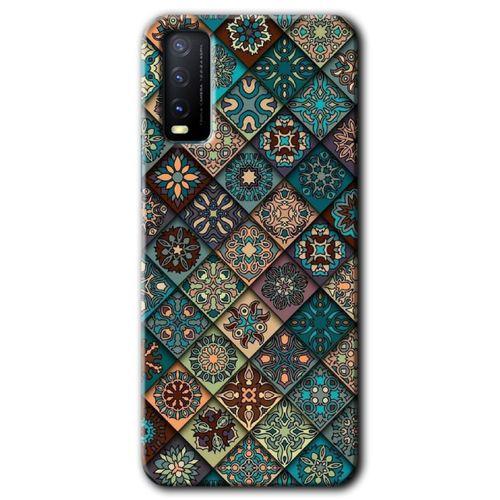 Vivo Y11s Kılıf HD Desen Baskılı Arka Kapak - Mat Mandala