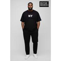 Erkek Büyük Beden NY New York Baskılı 3xl-6xl Bisiklet Yaka Tshırt SPR26BTS510-15