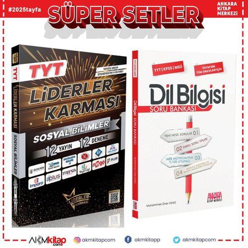 Liderler Karması TYT Sosyal Bilimler 12 Yayın 12 Deneme ve AKM Dil Bilgisi Soru Bankası Seti 2 Kitap